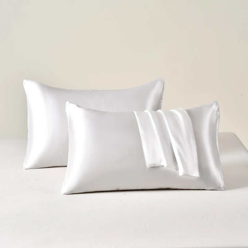 Set of 2 Satin Pillowcases for Enhanced Skin and Hair Care, Soft and Breathable Cooling Pillow Covers for Comfortable Sleep