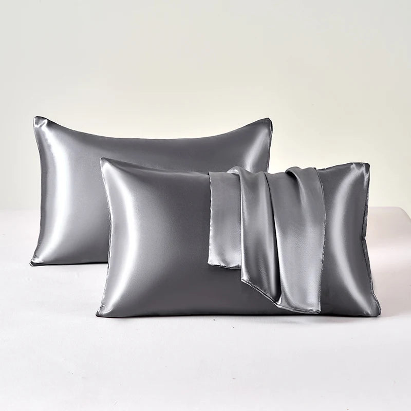 Set of 2 Satin Pillowcases for Enhanced Skin and Hair Care, Soft and Breathable Cooling Pillow Covers for Comfortable Sleep