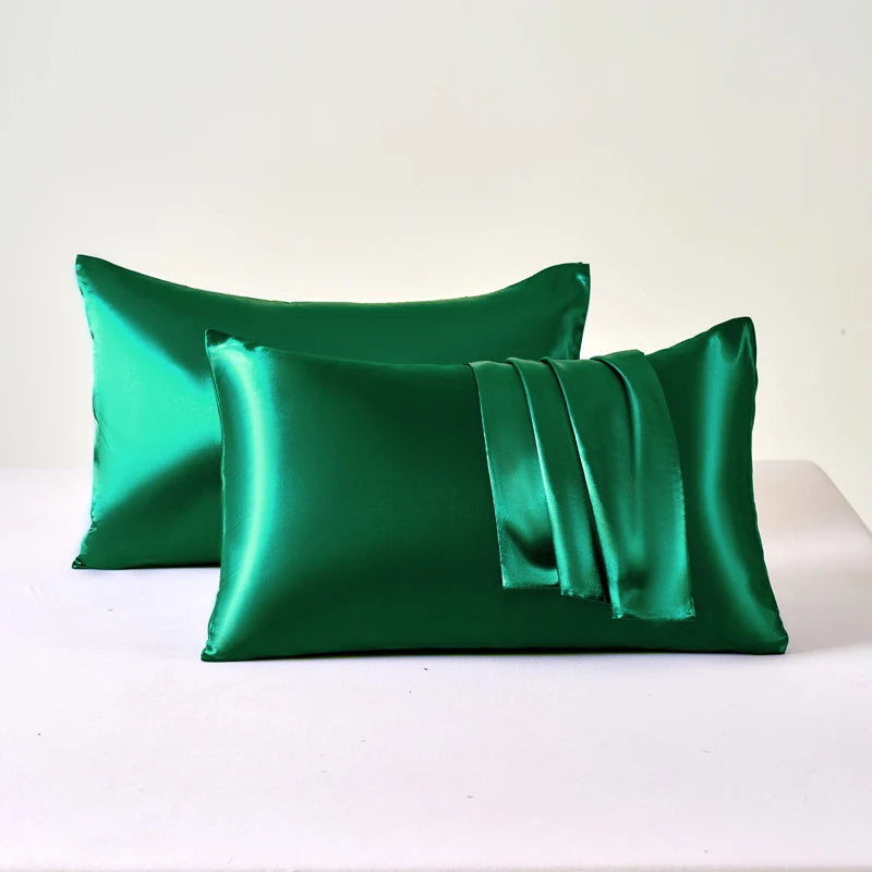 Set of 2 Satin Pillowcases for Enhanced Skin and Hair Care, Soft and Breathable Cooling Pillow Covers for Comfortable Sleep