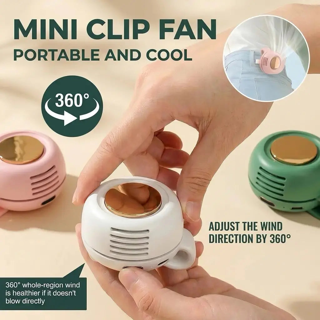Westdeer Portable Silent Mini Bladeless Electric Fan - Adjustable 3-Speed Waist Fan, Phone Cooling Fan, Personal Handheld Turbo Fan, Rechargeable and Rotating, Ideal for Outdoor Travel and Gifts
