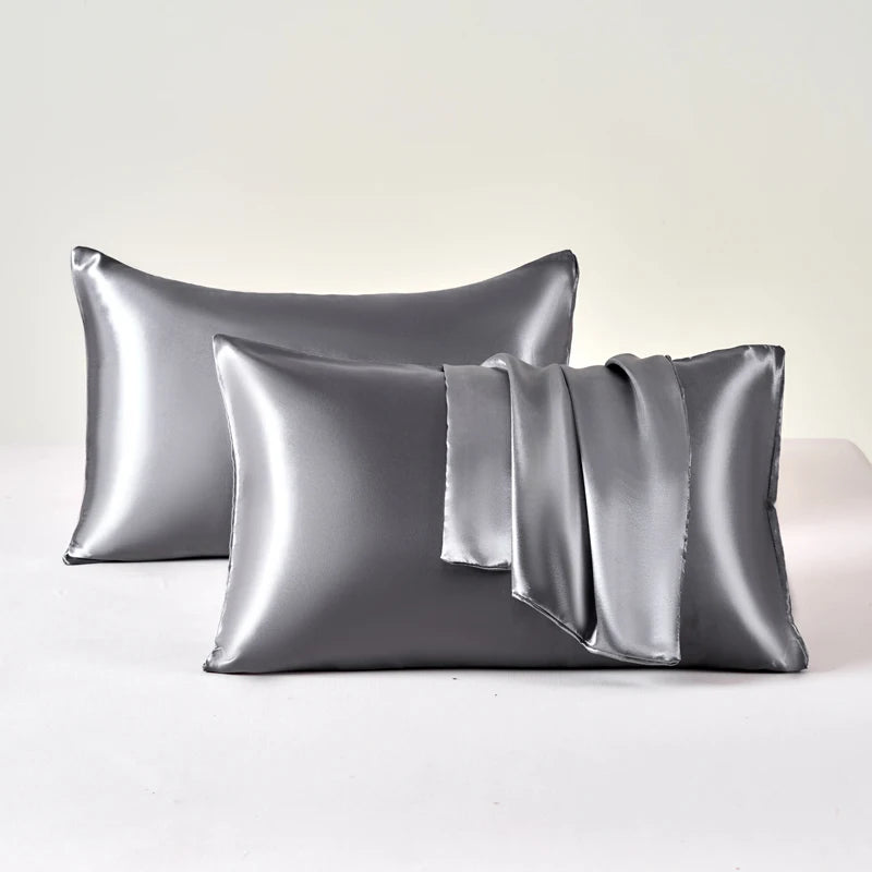 Set of 2 Satin Pillowcases for Enhanced Skin and Hair Care, Soft and Breathable Cooling Pillow Covers for Comfortable Sleep
