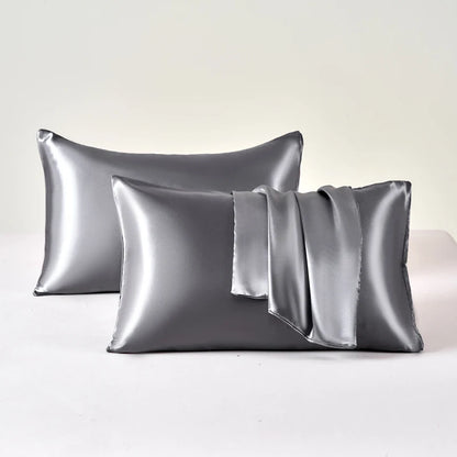 Set of 2 Satin Pillowcases for Enhanced Skin and Hair Care, Soft and Breathable Cooling Pillow Covers for Comfortable Sleep