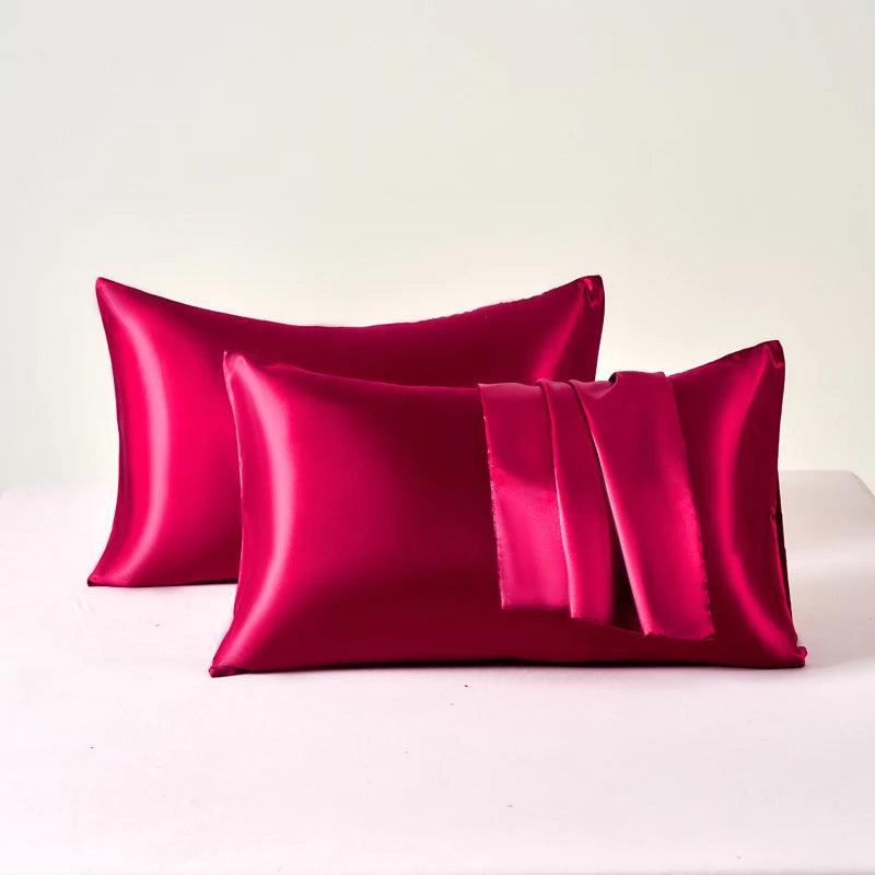 Set of 2 Satin Pillowcases for Enhanced Skin and Hair Care, Soft and Breathable Cooling Pillow Covers for Comfortable Sleep