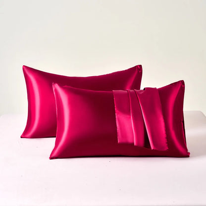 Set of 2 Satin Pillowcases for Enhanced Skin and Hair Care, Soft and Breathable Cooling Pillow Covers for Comfortable Sleep