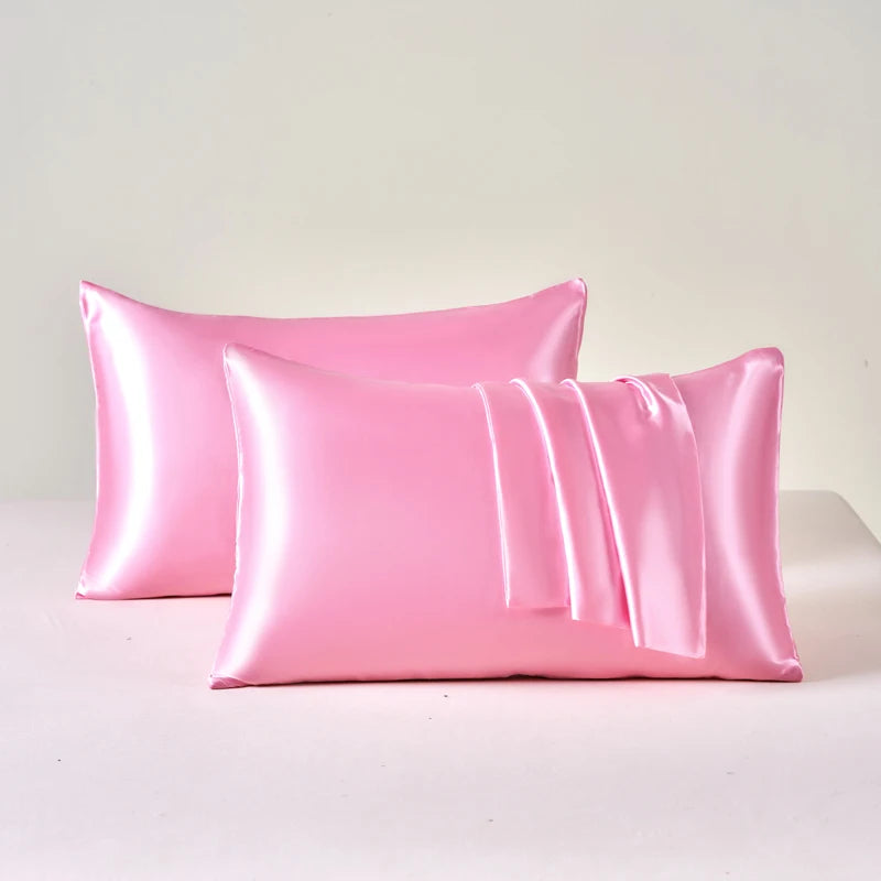 Set of 2 Satin Pillowcases for Enhanced Skin and Hair Care, Soft and Breathable Cooling Pillow Covers for Comfortable Sleep