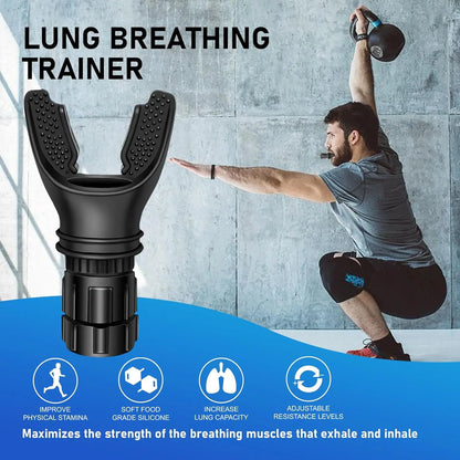 Portable Adjustable Resistance Lung Exerciser - Breathing Exercise Tool for Enhanced Lung Capacity and Abdominal Training, Ideal for Fitness and Gym Workouts