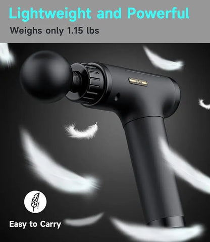 Handheld Electric Fascia Massager Gun with 6 Interchangeable Massage Heads - Portable and Quiet Mini Massager for Neck and Body Relief
