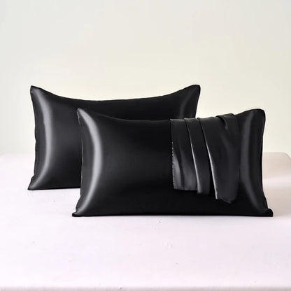 Set of 2 Satin Pillowcases for Enhanced Skin and Hair Care, Soft and Breathable Cooling Pillow Covers for Comfortable Sleep