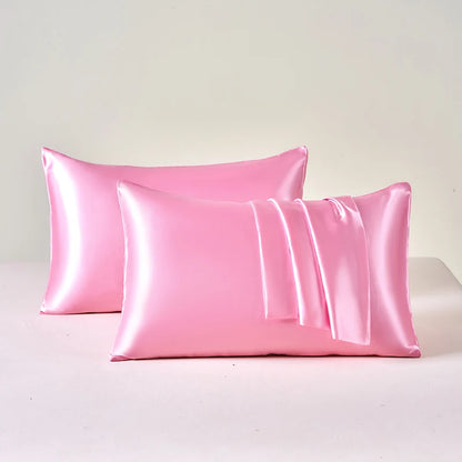Set of 2 Satin Pillowcases for Enhanced Skin and Hair Care, Soft and Breathable Cooling Pillow Covers for Comfortable Sleep