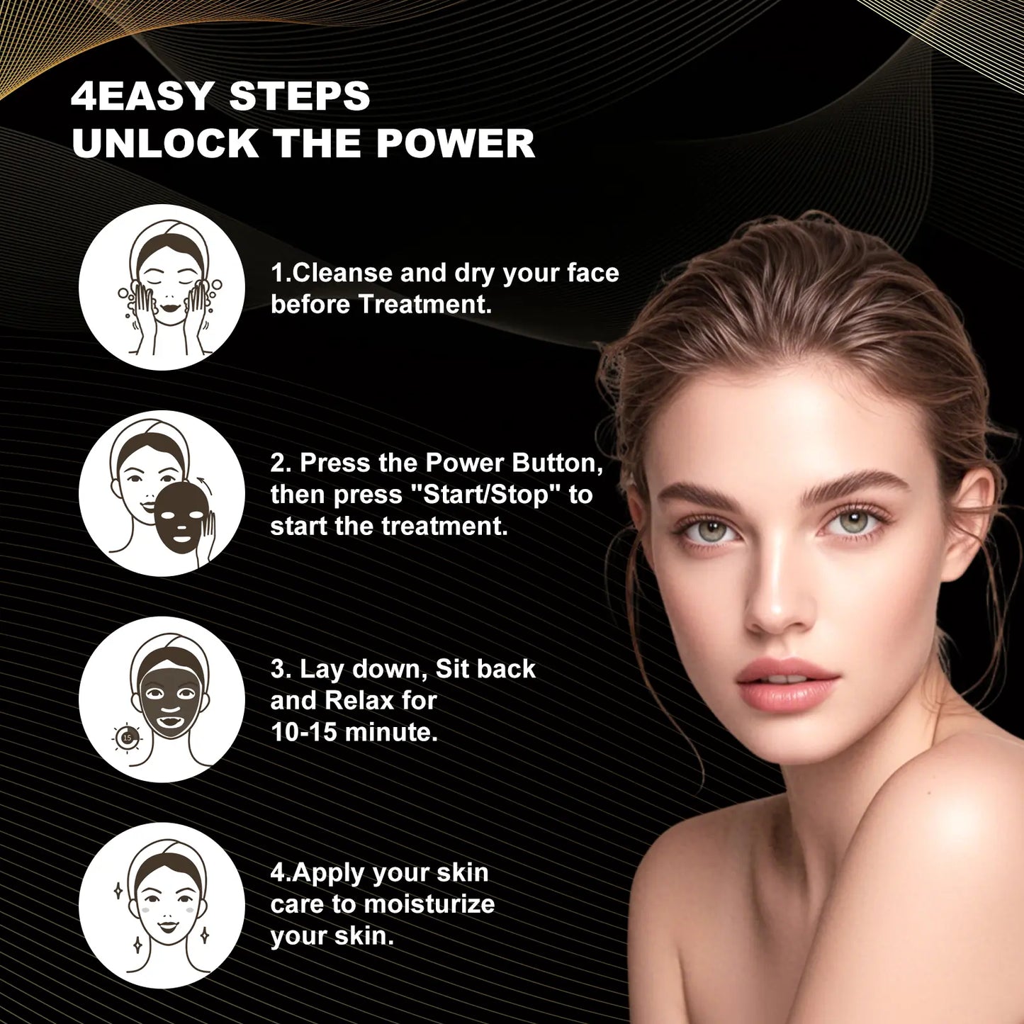 LED Facial Mask for Home Use - Multifunctional Red Light Therapy Device with Seven Color Options for Enhanced Skin Care (White)