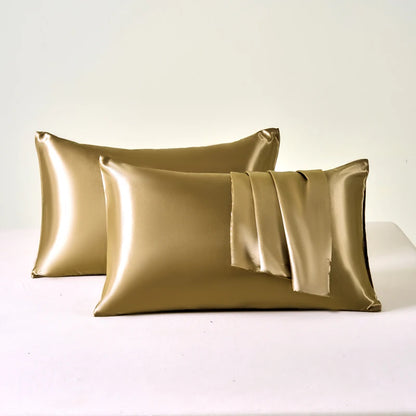 Set of 2 Satin Pillowcases for Enhanced Skin and Hair Care, Soft and Breathable Cooling Pillow Covers for Comfortable Sleep