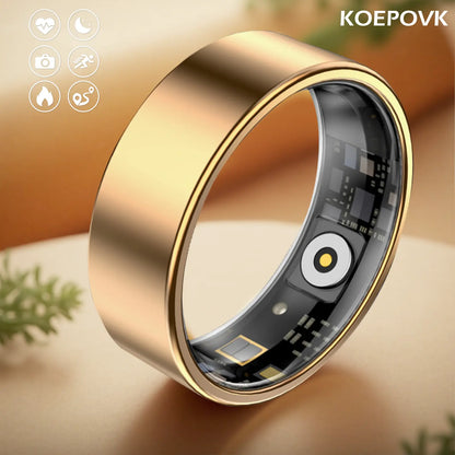 Smart Ring - Advanced Wearable Fitness Tracker with Sleep Monitoring, Multi-Functional Activity Tracking, IP68 Waterproof Design, Ideal Unisex Gift for Couples, Includes Complimentary Christmas Gift Bag.