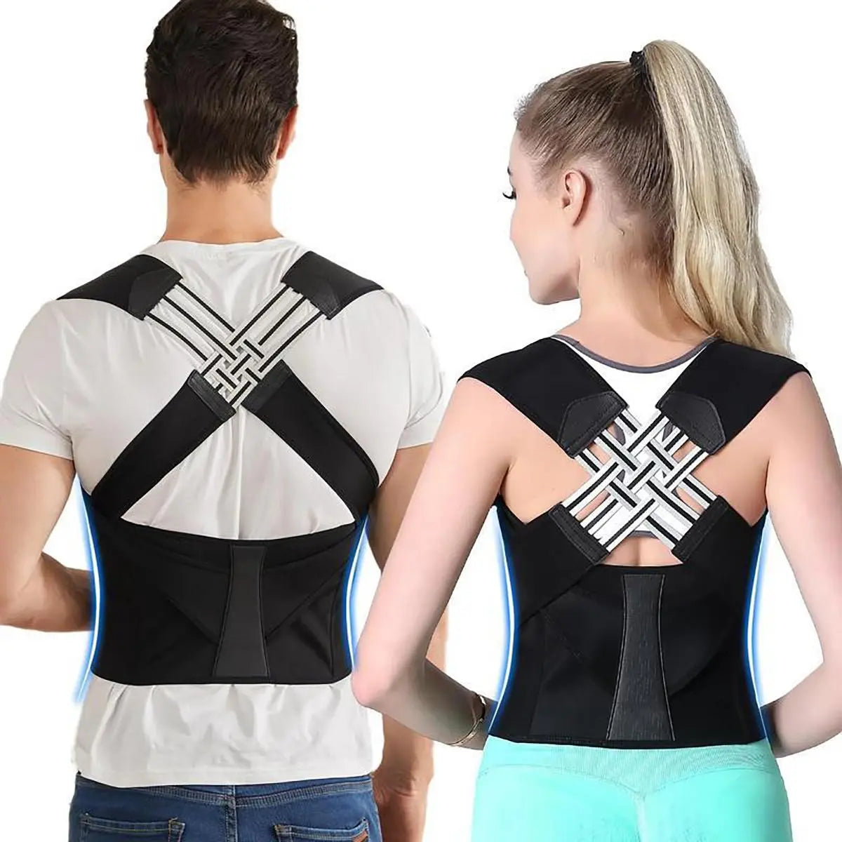 Unisex 2.0 Adjustable Back Brace for Posture Correction and Upper Back Support, Suitable for Home and Gym Use
