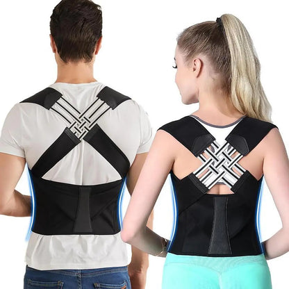 Unisex 2.0 Adjustable Back Brace for Posture Correction and Upper Back Support, Suitable for Home and Gym Use