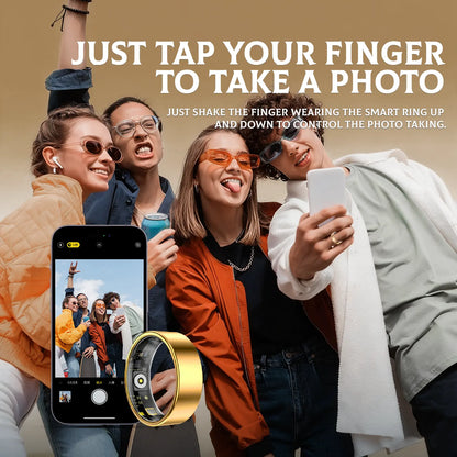 Smart Ring - Advanced Wearable Fitness Tracker with Sleep Monitoring, Multi-Functional Activity Tracking, IP68 Waterproof Design, Ideal Unisex Gift for Couples, Includes Complimentary Christmas Gift Bag.