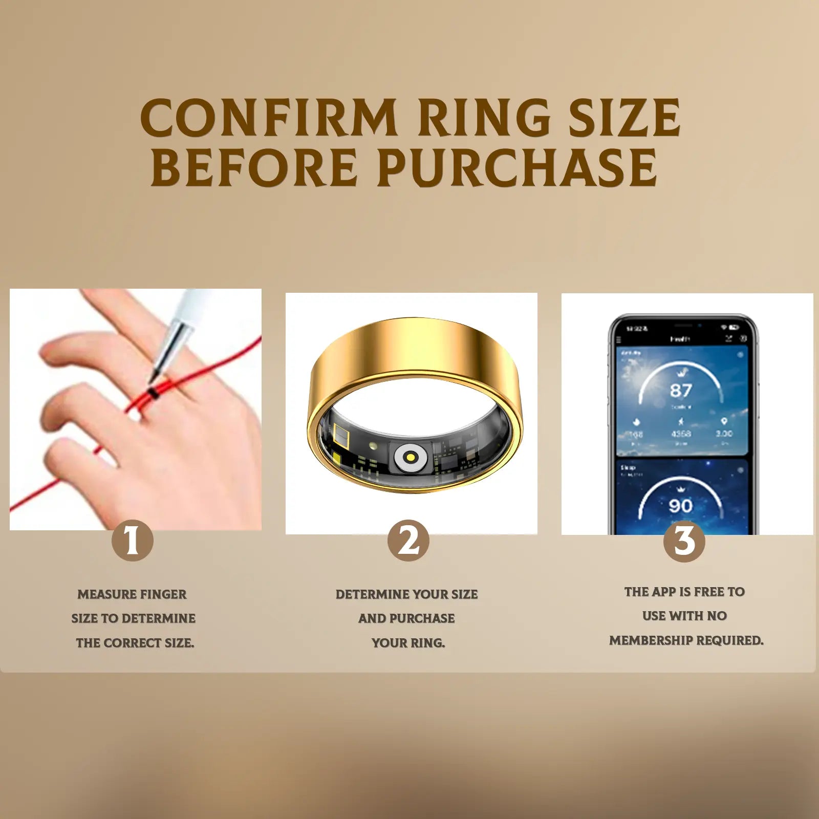 Smart Ring - Advanced Wearable Fitness Tracker with Sleep Monitoring, Multi-Functional Activity Tracking, IP68 Waterproof Design, Ideal Unisex Gift for Couples, Includes Complimentary Christmas Gift Bag.