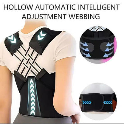 Unisex 2.0 Adjustable Back Brace for Posture Correction and Upper Back Support, Suitable for Home and Gym Use