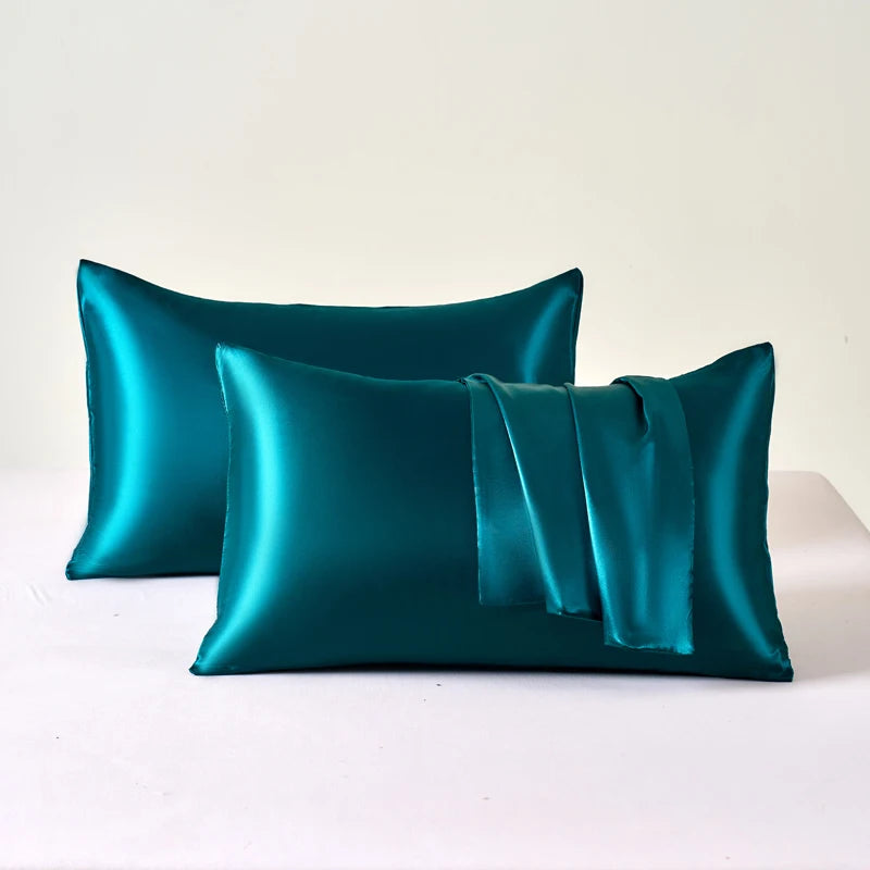 Set of 2 Satin Pillowcases for Enhanced Skin and Hair Care, Soft and Breathable Cooling Pillow Covers for Comfortable Sleep