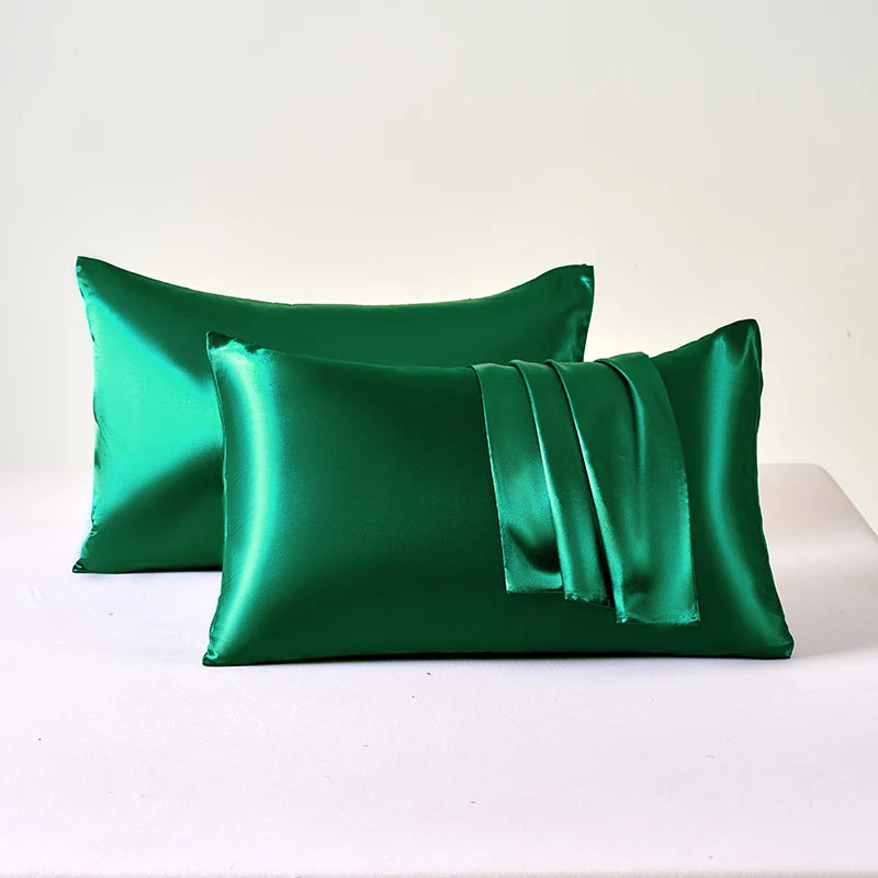 Set of 2 Satin Pillowcases for Enhanced Skin and Hair Care, Soft and Breathable Cooling Pillow Covers for Comfortable Sleep